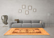 Machine Washable Abstract Orange Modern Area Rugs in a Living Room, wshabs1207org