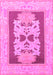 Machine Washable Abstract Pink Modern Rug, wshabs1207pnk