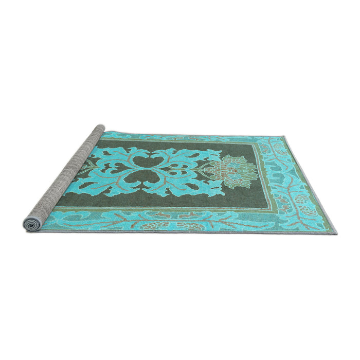 Sideview of Machine Washable Abstract Light Blue Modern Rug, wshabs1207lblu