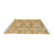 Sideview of Machine Washable Abstract Yellow Rug, wshabs1208