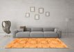 Machine Washable Abstract Orange Modern Area Rugs in a Living Room, wshabs1208org