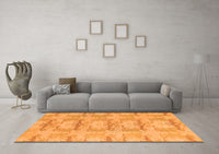 Machine Washable Abstract Orange Modern Rug, wshabs1208org