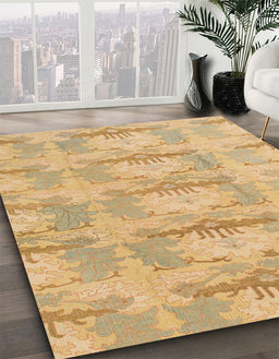 Abstract Yellow Modern Rug in Family Room, abs1208