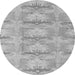 Round Machine Washable Abstract Gray Modern Rug, wshabs1208gry