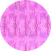 Round Machine Washable Abstract Purple Modern Area Rugs, wshabs1208pur