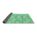 Sideview of Abstract Turquoise Modern Rug, abs1208turq