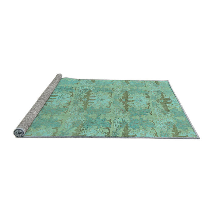 Sideview of Machine Washable Abstract Light Blue Modern Rug, wshabs1208lblu