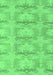 Machine Washable Abstract Emerald Green Modern Area Rugs, wshabs1208emgrn