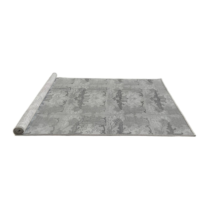 Sideview of Machine Washable Abstract Gray Modern Rug, wshabs1208gry