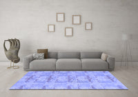 Machine Washable Abstract Blue Modern Rug, wshabs1208blu