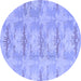 Round Machine Washable Abstract Blue Modern Rug, wshabs1208blu