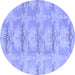 Round Abstract Blue Modern Rug, abs1208blu