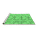 Sideview of Machine Washable Abstract Emerald Green Modern Area Rugs, wshabs1208emgrn