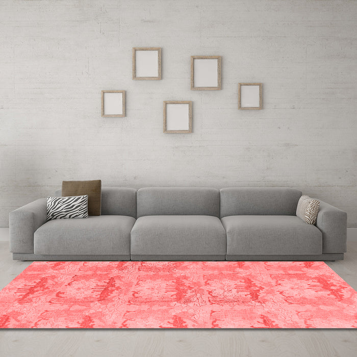 Modern Red Washable Rugs