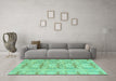Machine Washable Abstract Turquoise Modern Area Rugs in a Living Room,, wshabs1208turq