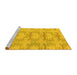 Sideview of Machine Washable Abstract Yellow Modern Rug, wshabs1208yw