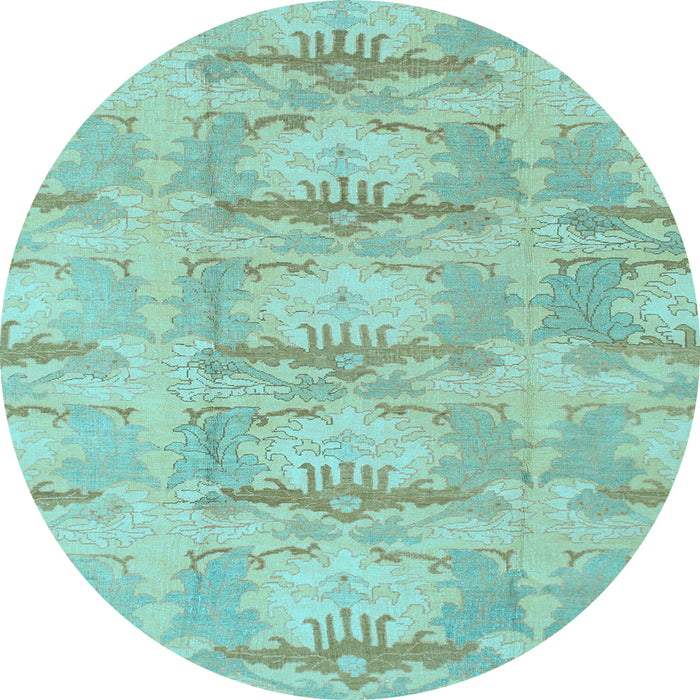 Round Abstract Light Blue Modern Rug, abs1208lblu