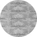 Round Abstract Gray Modern Rug, abs1208gry