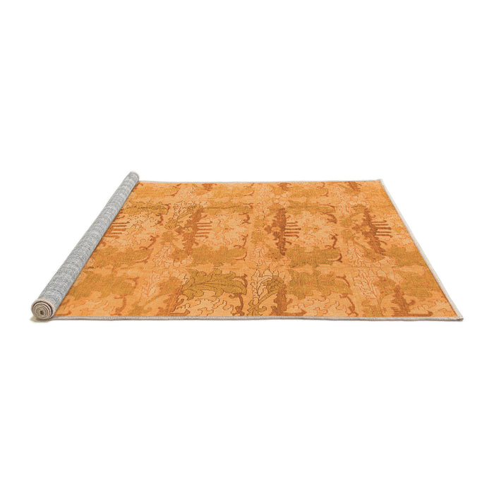 Sideview of Machine Washable Abstract Orange Modern Area Rugs, wshabs1208org