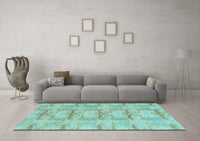 Machine Washable Abstract Light Blue Modern Rug, wshabs1208lblu