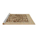 Sideview of Machine Washable Abstract Brown Sugar Brown Rug, wshabs1209