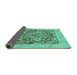 Sideview of Abstract Turquoise Modern Rug, abs1209turq