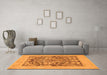 Machine Washable Abstract Orange Modern Area Rugs in a Living Room, wshabs1209org