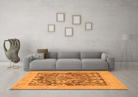 Machine Washable Abstract Orange Modern Rug, wshabs1209org