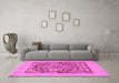 Machine Washable Abstract Pink Modern Rug in a Living Room, wshabs1209pnk