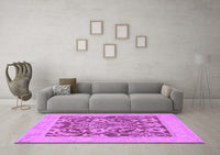 Machine Washable Abstract Purple Modern Rug, wshabs1209pur