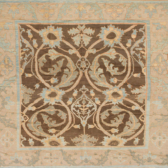 Square Abstract Brown Modern Rug, abs1209
