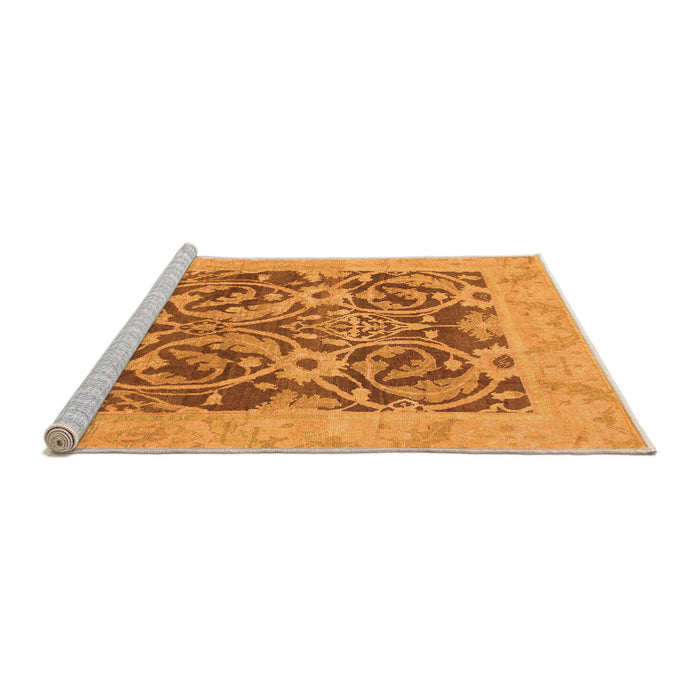 Sideview of Machine Washable Abstract Orange Modern Area Rugs, wshabs1209org