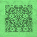 Square Abstract Emerald Green Modern Rug, abs1209emgrn