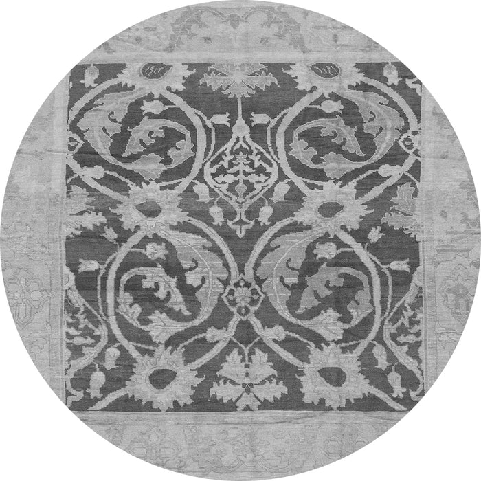 Round Abstract Gray Modern Rug, abs1209gry
