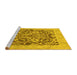 Sideview of Machine Washable Abstract Yellow Modern Rug, wshabs1209yw