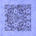 Square Machine Washable Abstract Blue Modern Rug, wshabs1209blu
