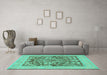 Machine Washable Abstract Turquoise Modern Area Rugs in a Living Room,, wshabs1209turq