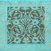 Square Abstract Light Blue Modern Rug, abs1209lblu