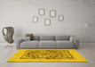 Machine Washable Abstract Yellow Modern Rug in a Living Room, wshabs1209yw