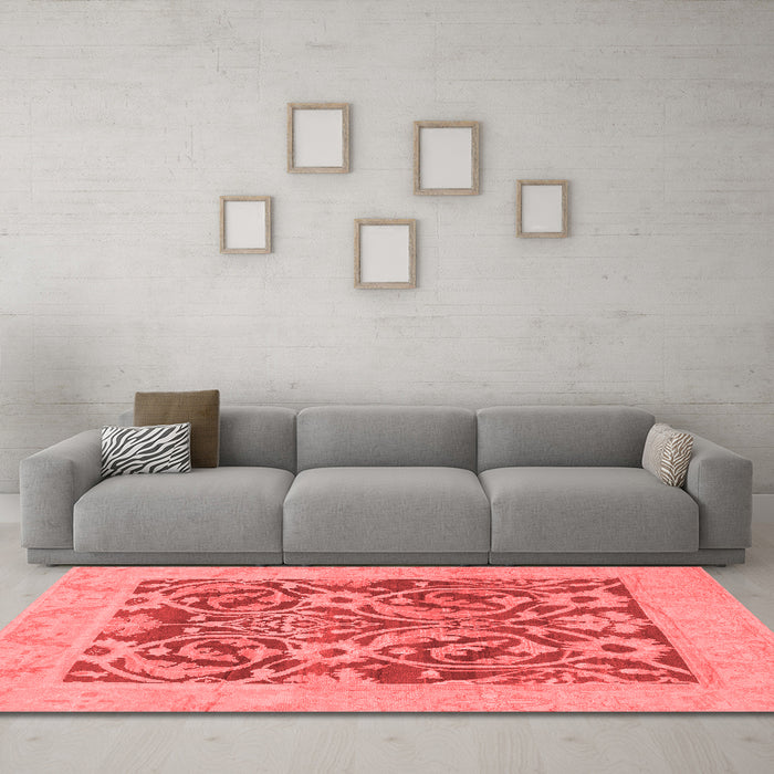 Modern Red Washable Rugs