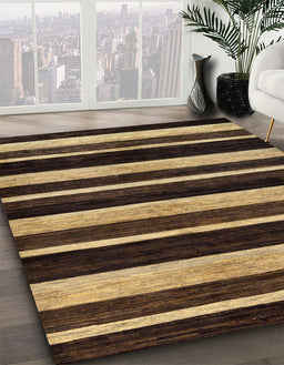 Abstract Bronze Brown Modern Rug in Family Room, abs120