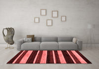 Machine Washable Abstract Red Modern Rug, wshabs120red