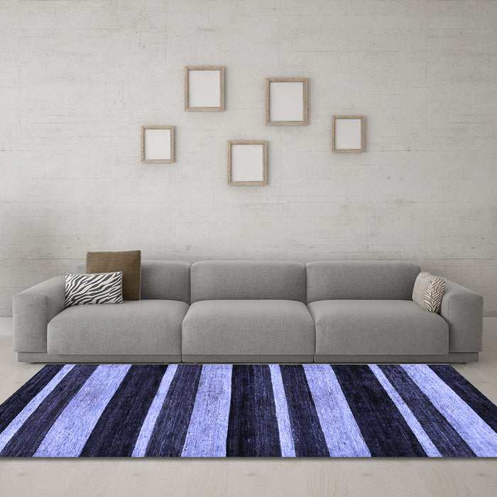 Machine Washable Abstract Blue Modern Rug in a Living Room, wshabs120blu