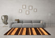 Machine Washable Abstract Orange Modern Area Rugs in a Living Room, wshabs120org