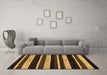 Machine Washable Abstract Brown Modern Rug in a Living Room,, wshabs120brn