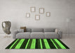 Machine Washable Abstract Green Modern Area Rugs in a Living Room,, wshabs120grn