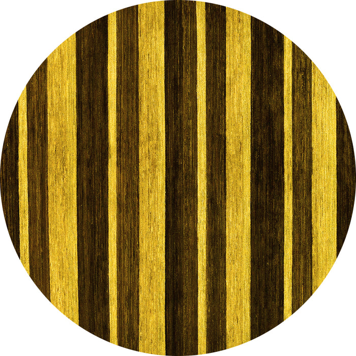 Round Abstract Yellow Modern Rug, abs120yw