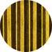 Round Abstract Yellow Modern Rug, abs120yw