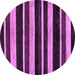 Round Machine Washable Abstract Purple Modern Area Rugs, wshabs120pur