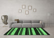 Machine Washable Abstract Emerald Green Modern Area Rugs in a Living Room,, wshabs120emgrn